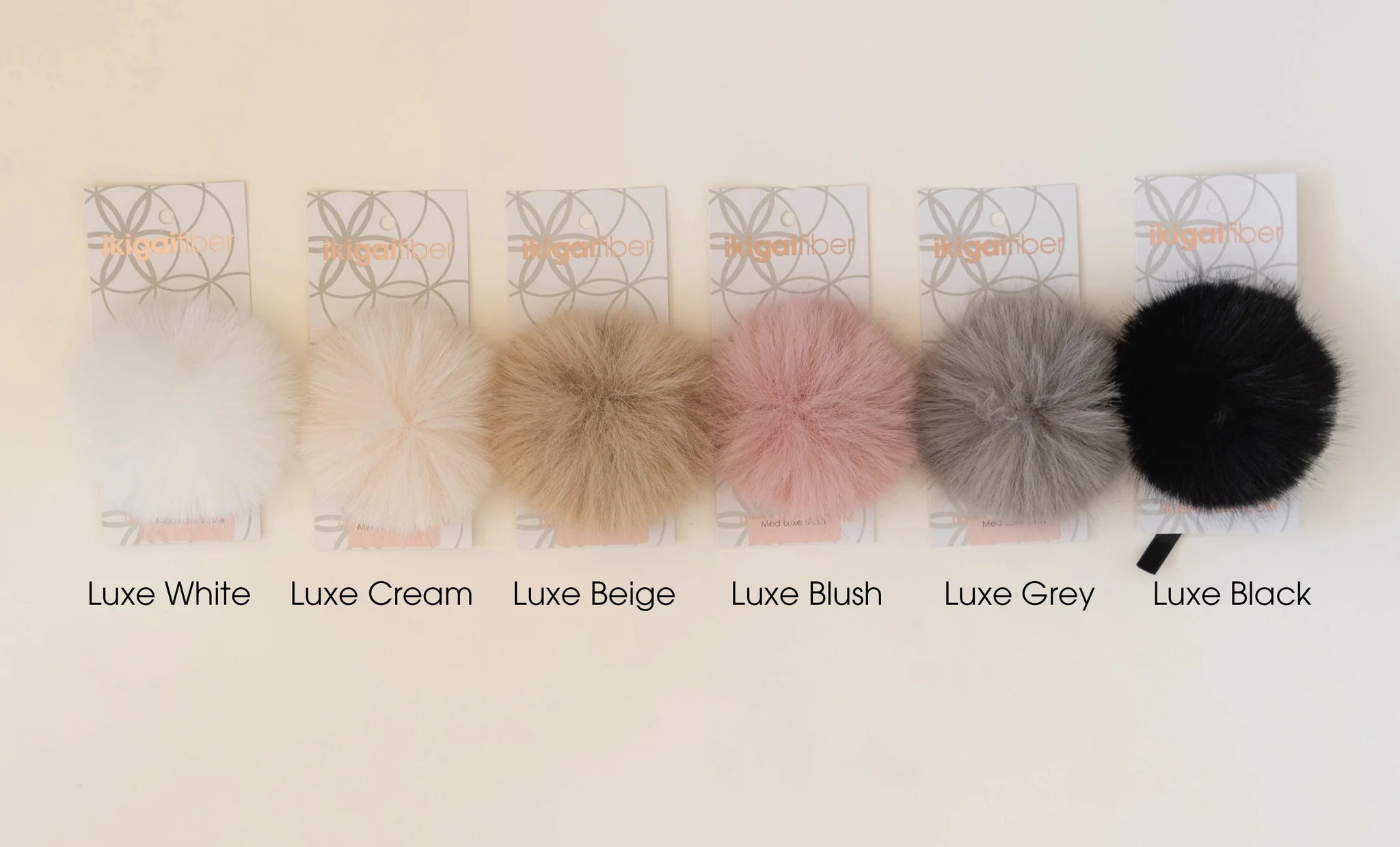 Fluffy Cream Pom Pom Faux Fur Pom Poms -  main image 2